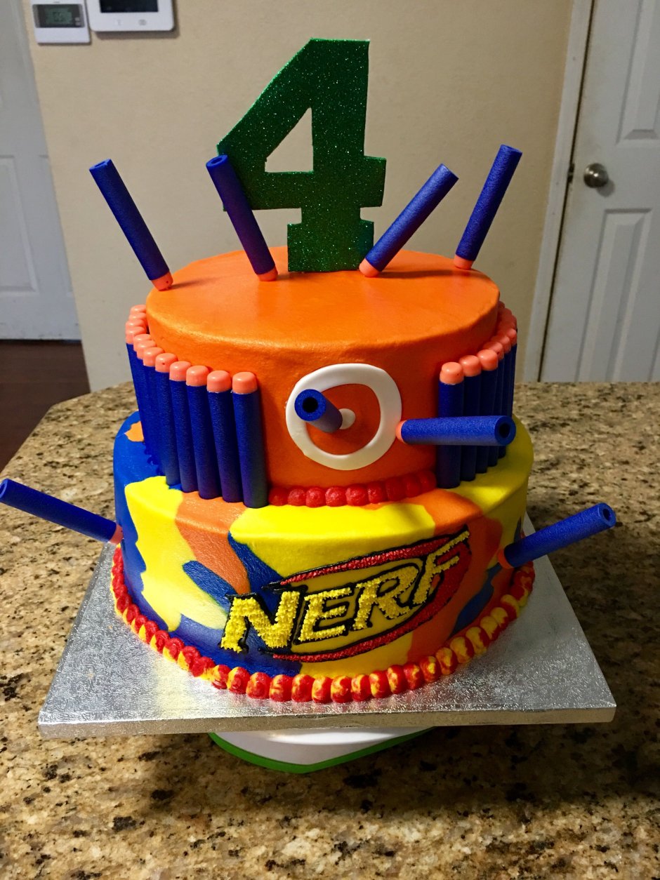 Торт для мальчика 5 лет НЕРФ