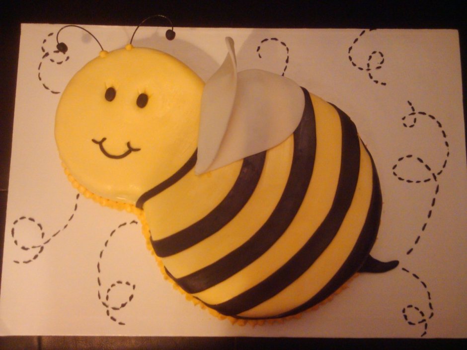 Рисунок пчелки на торт