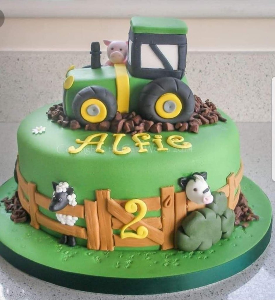 Торт с трактором для мальчика