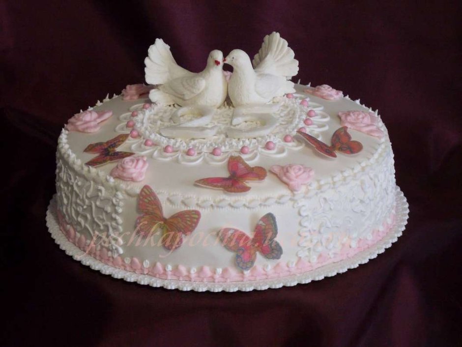 Украшение торта кремом на годовщину свадьбы