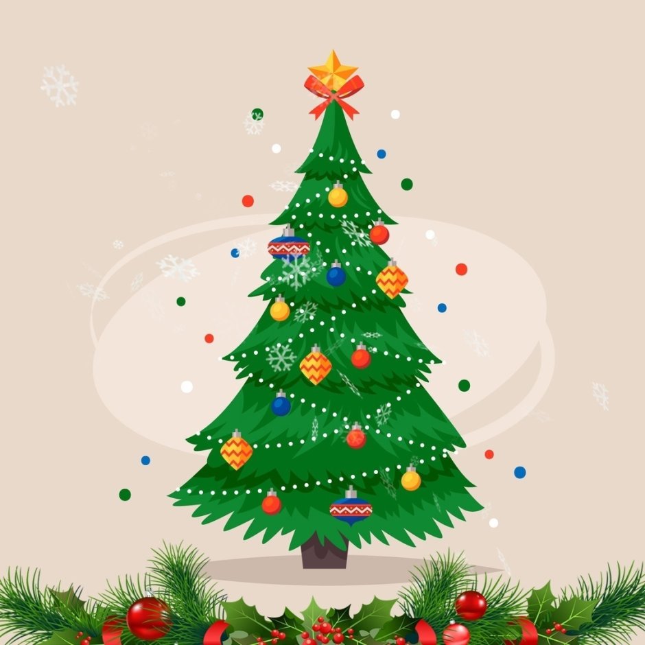 Новогодняя елка в иллюстраторе