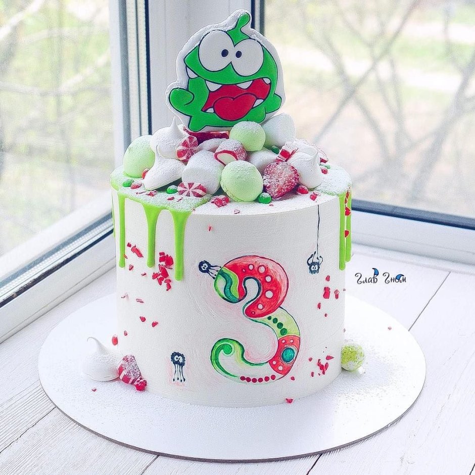 Торт зеленый детский