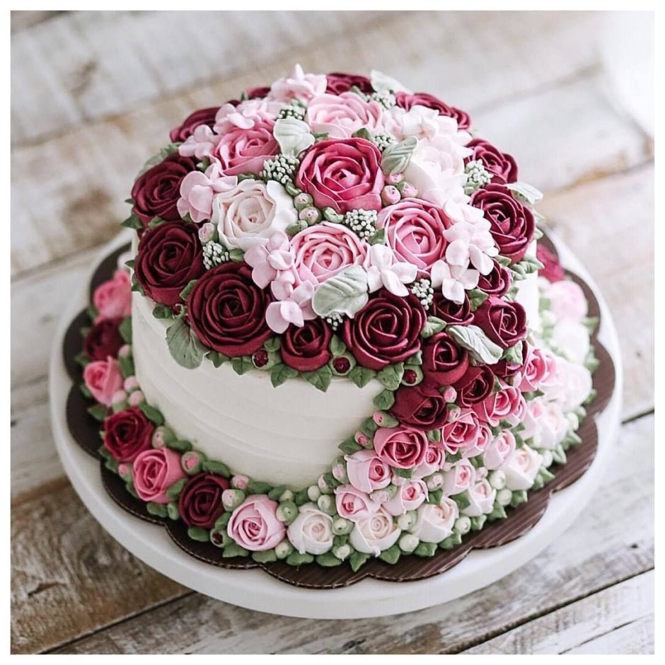 Торт для мамы с цветами