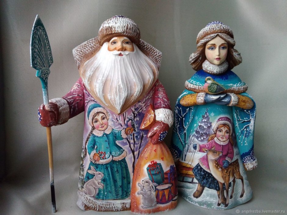 Дед Мороз деревянный расписной Сергиев Посад
