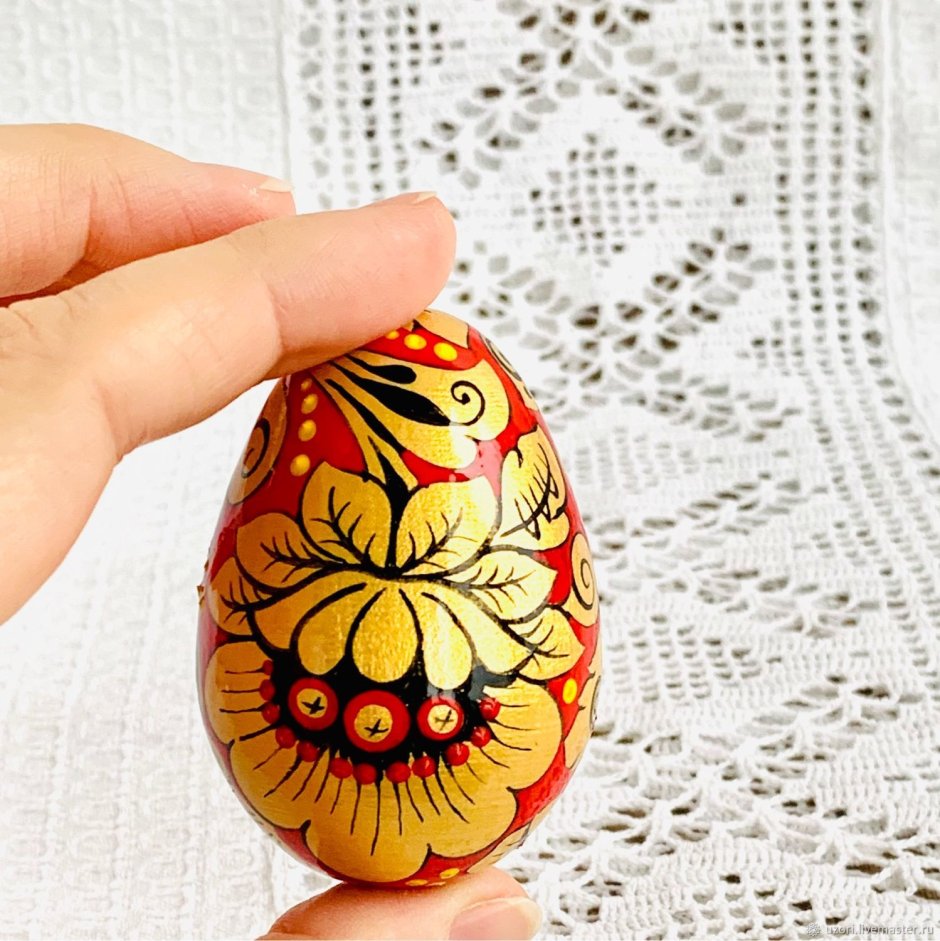 Хохломская роспись пасхальных яиц