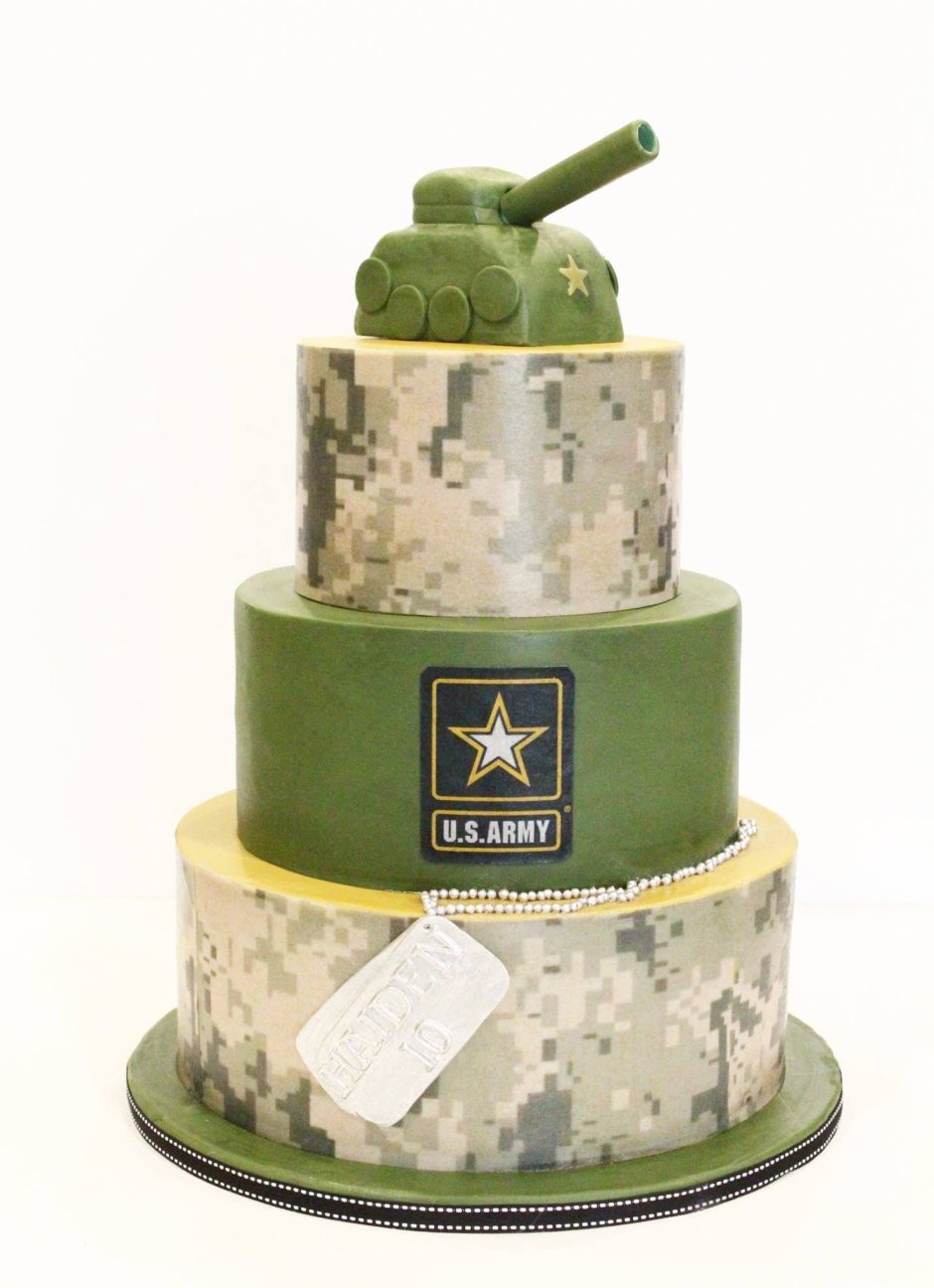 Украшение торта в военной тематике