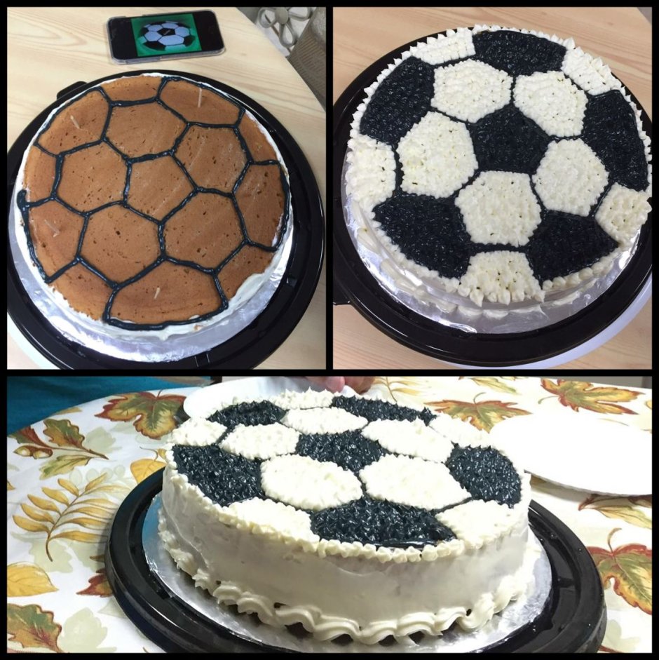 Торт футбольный мяч из крема