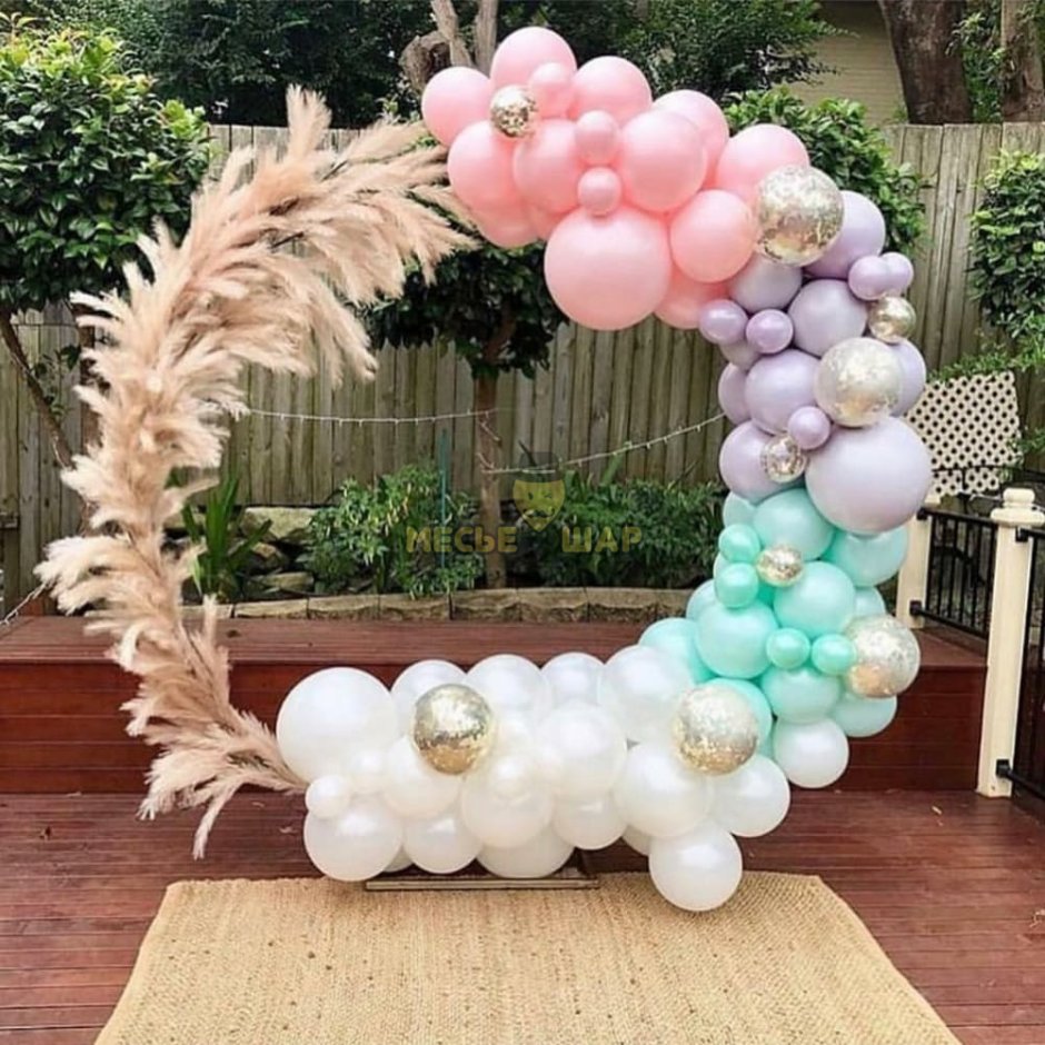 Инсталляция из шаров на день рождения