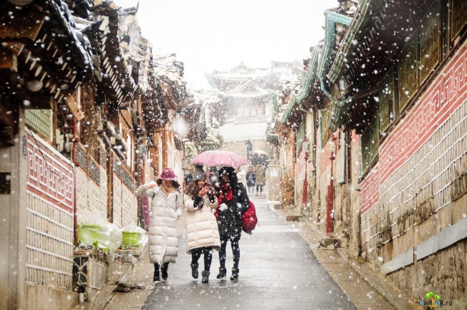 Южная Корея зимой Сеул