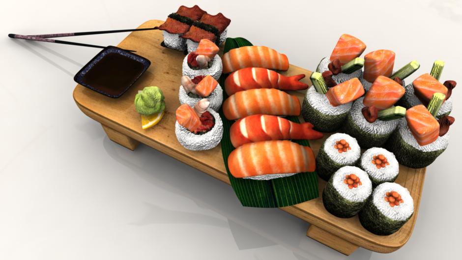 3d модель суши