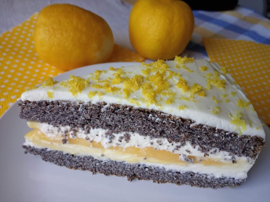 Лимонно маковый торт