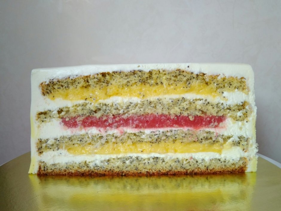 Маковый торт с лимонным курдом