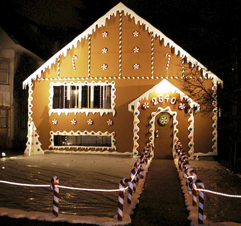 Новогодние домики с подсветкой