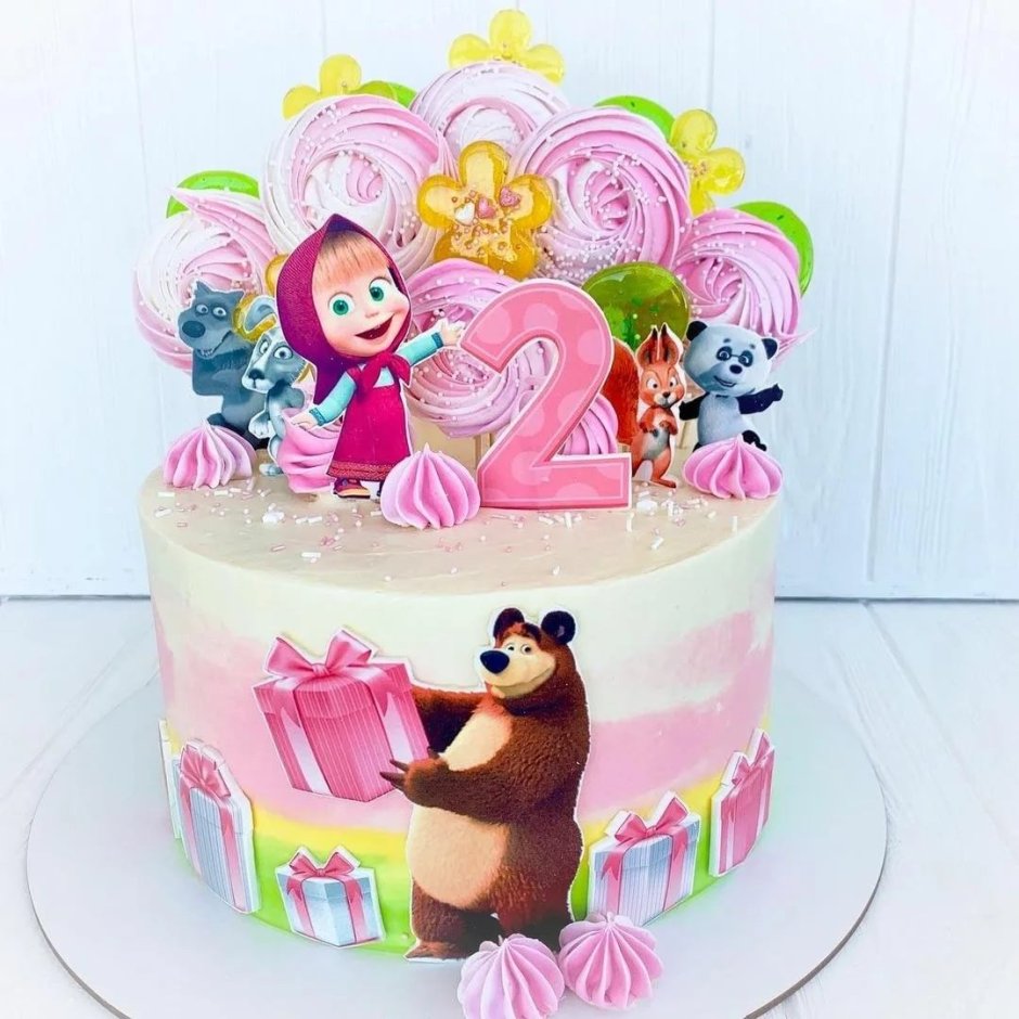 Торт на 2 года девочке Маша и медведь