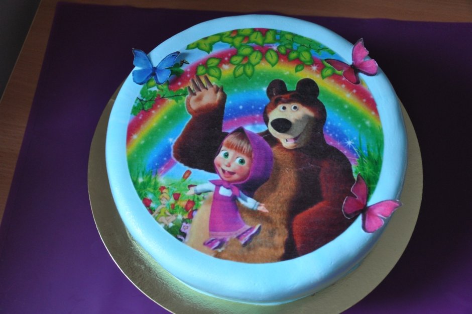 Торт на 2 года мальчику Маша и медведь
