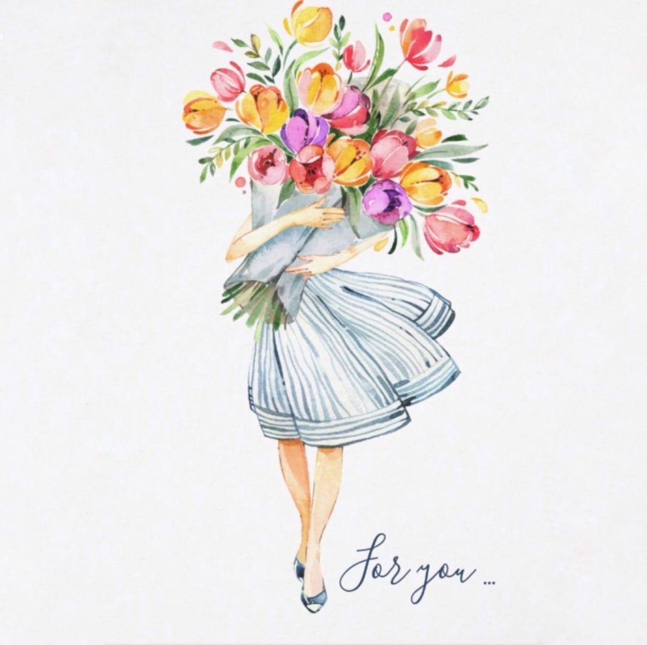 Модные открытки с цветами
