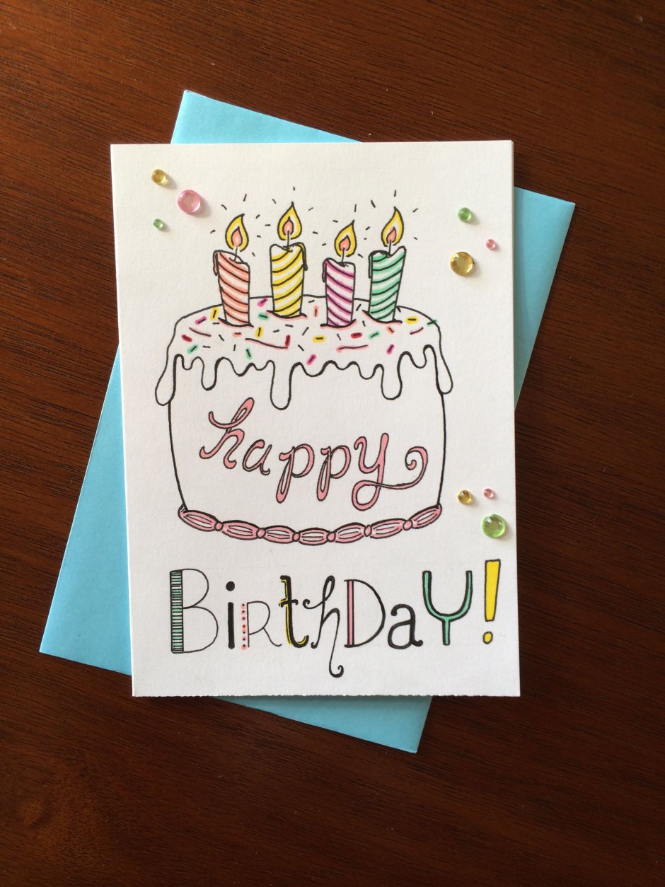 Идеи для открыток на день рождения маркерами