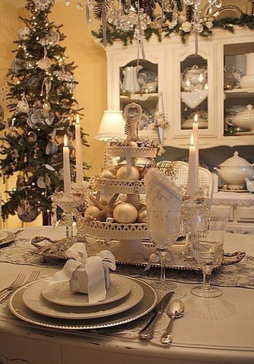 Новогодний декор на стол с домиком