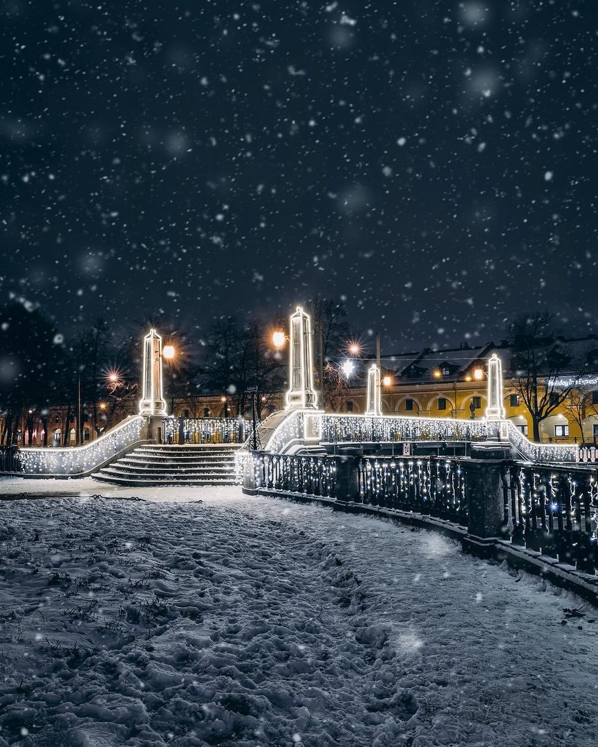 Зимний Питер мост
