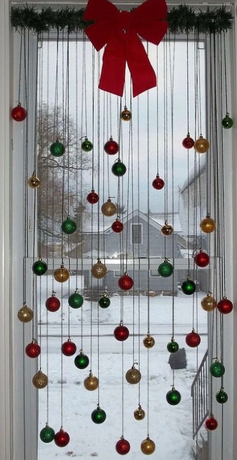 Декор окна на новый год