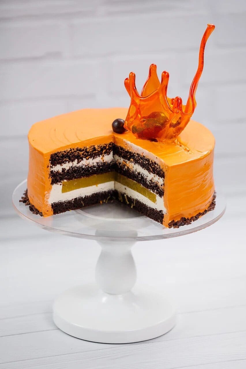 Декор торта апельсиновый взрыв