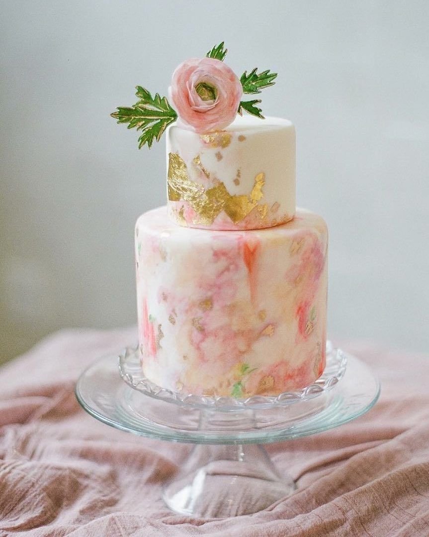 Свадебный акварельный торт