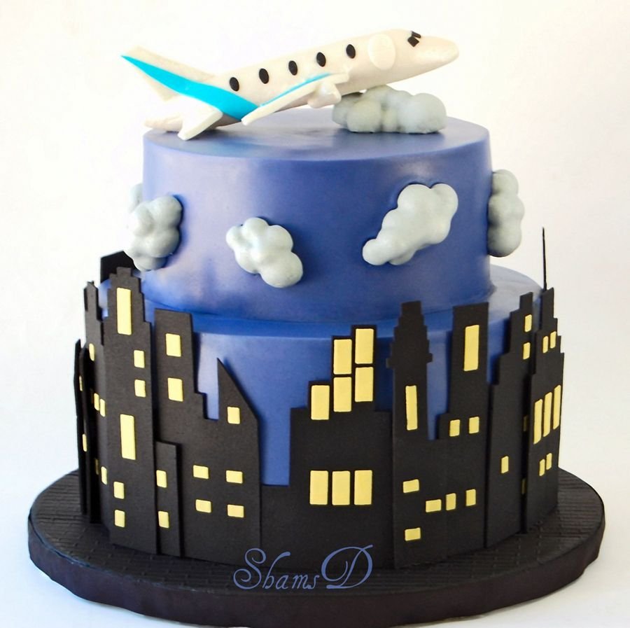 Торт с самолетом для мальчика без мастики