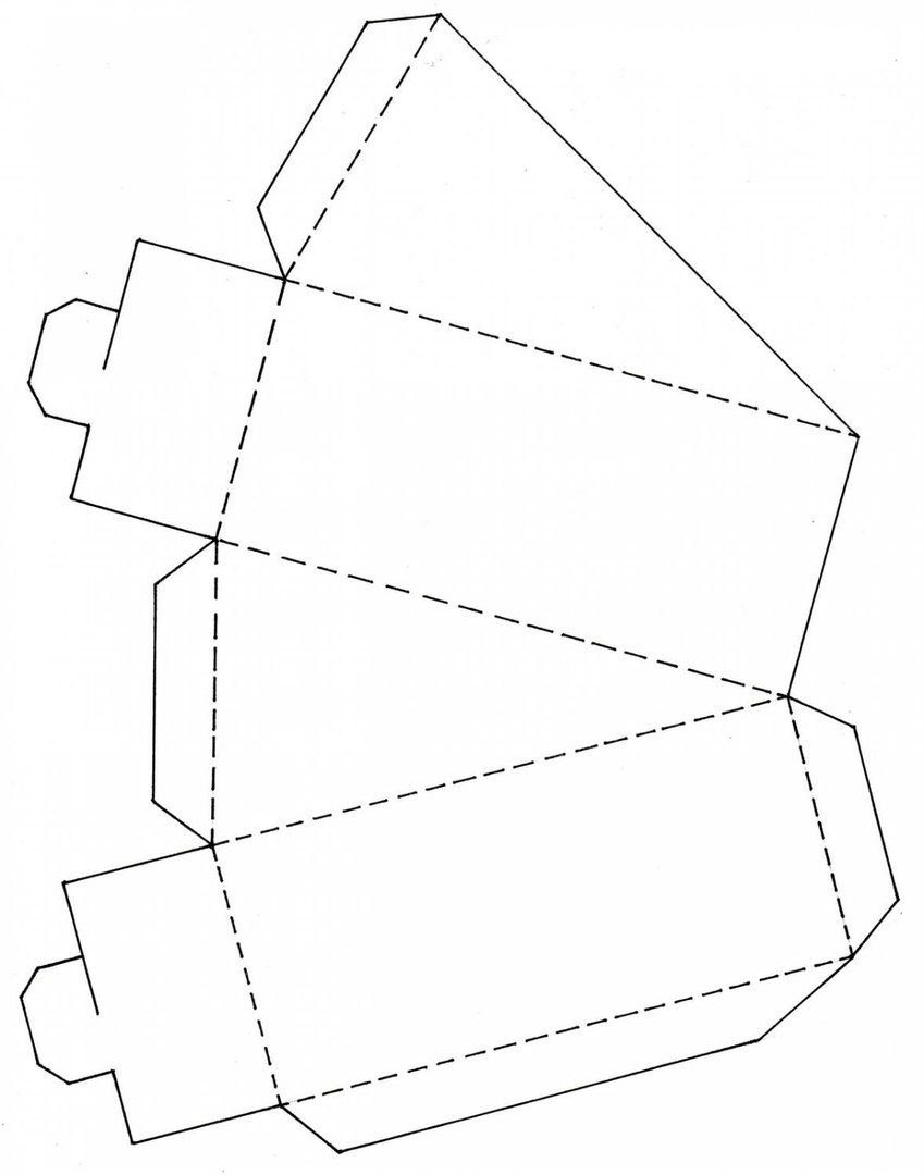 Схема коробочки для торта из бумаги