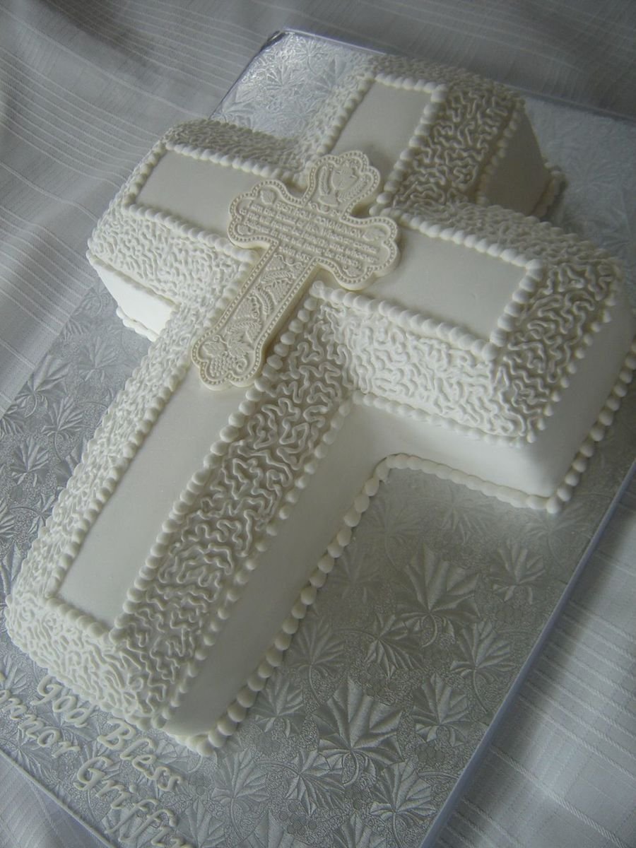 Муссовый торт на крещение мальчика