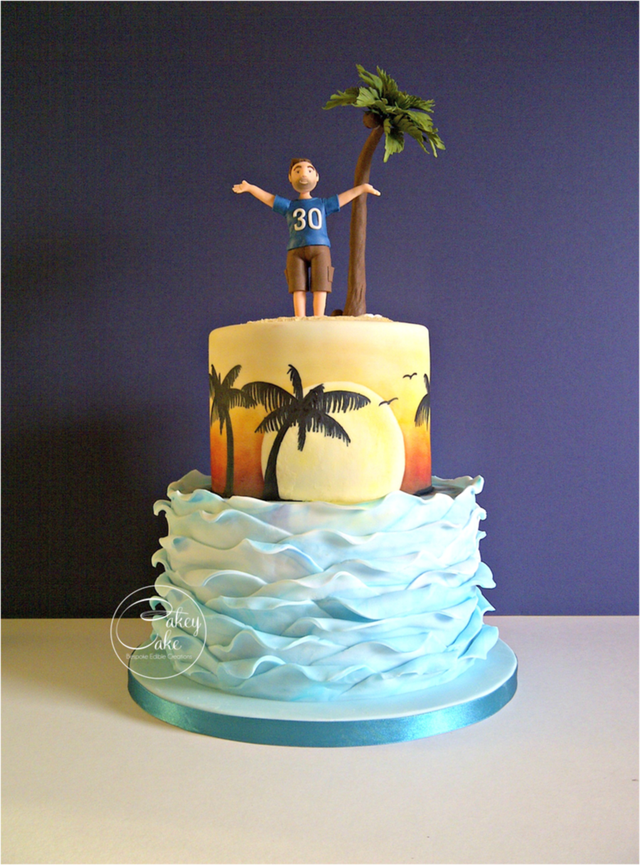 Торт с пальмами и морем