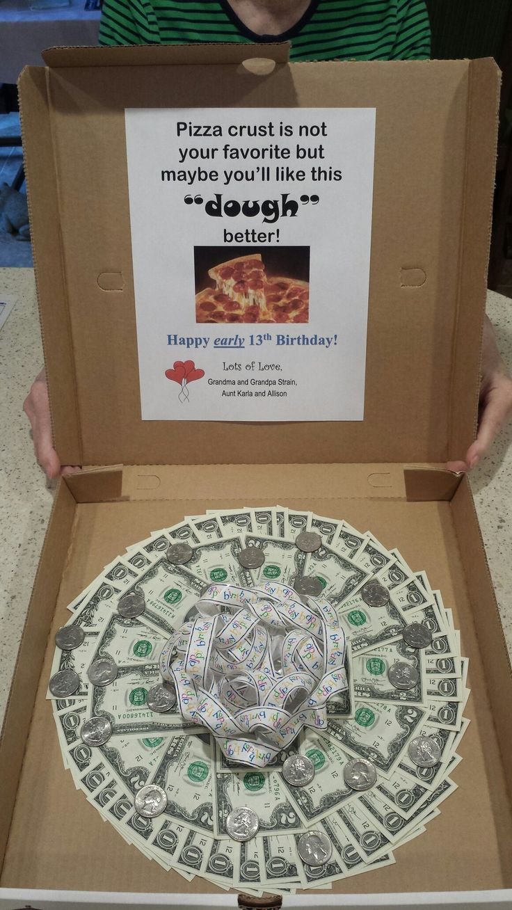 Подарочная пицца из денег