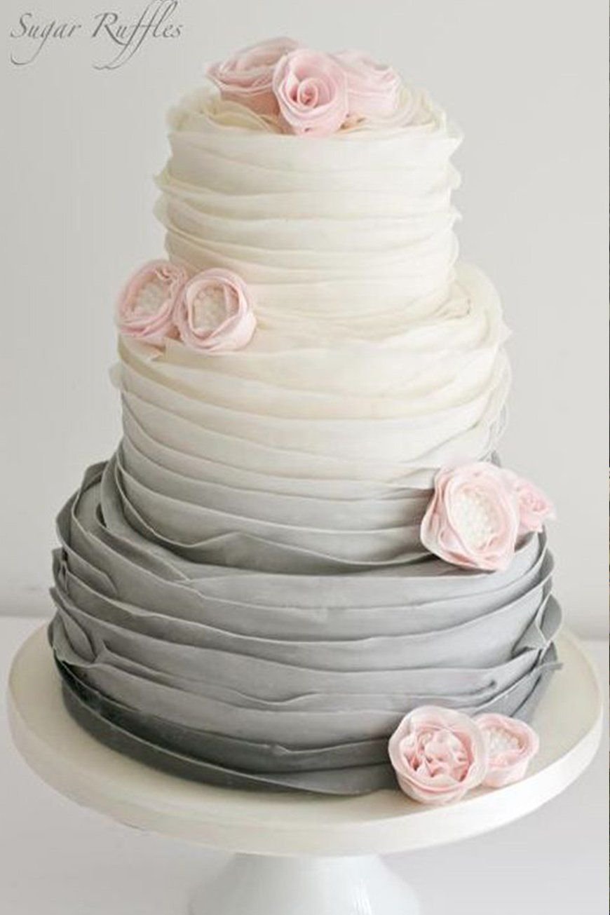 Серый свадебный торт