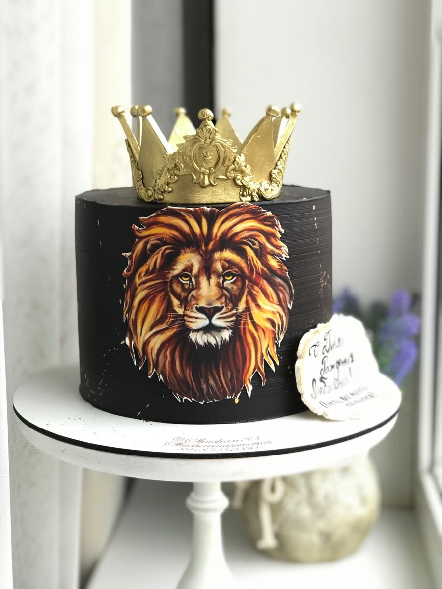Декор торта со львом