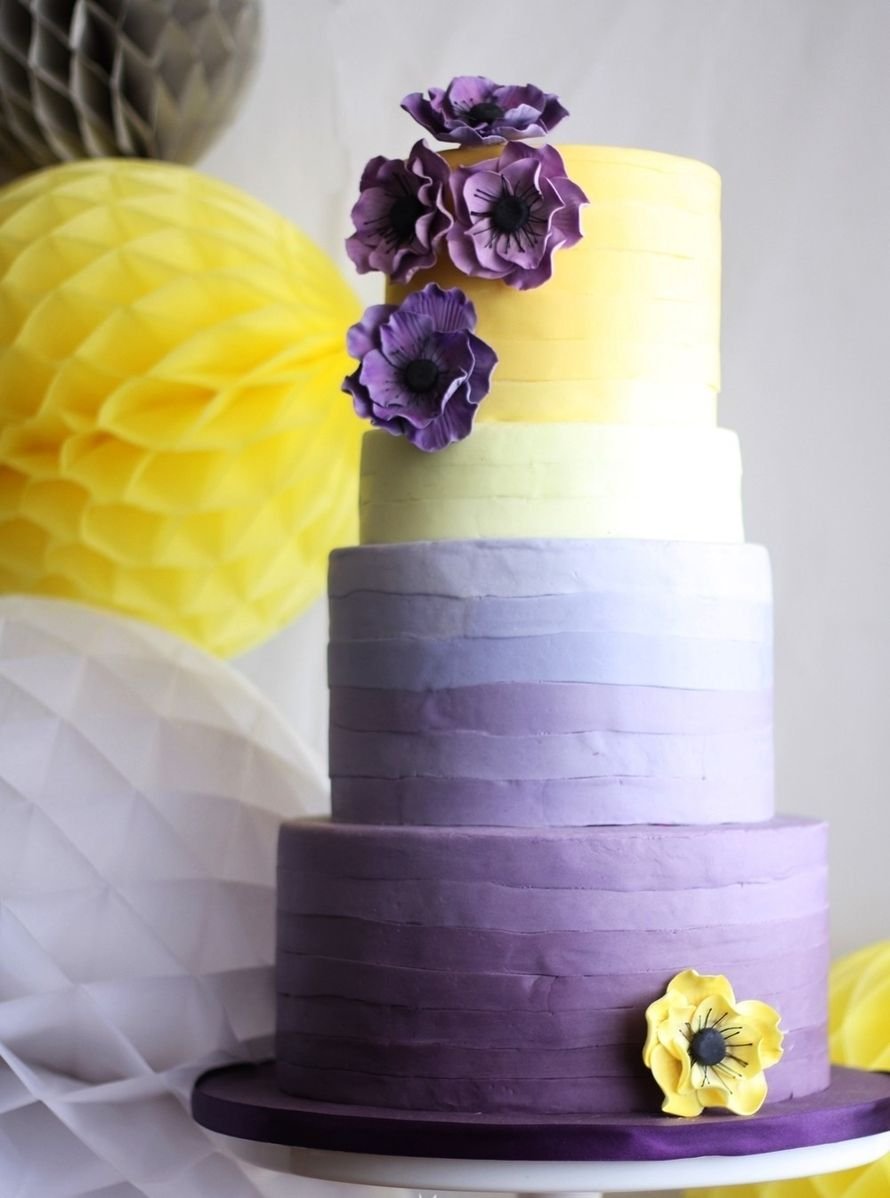 Желто фиолетовый торт