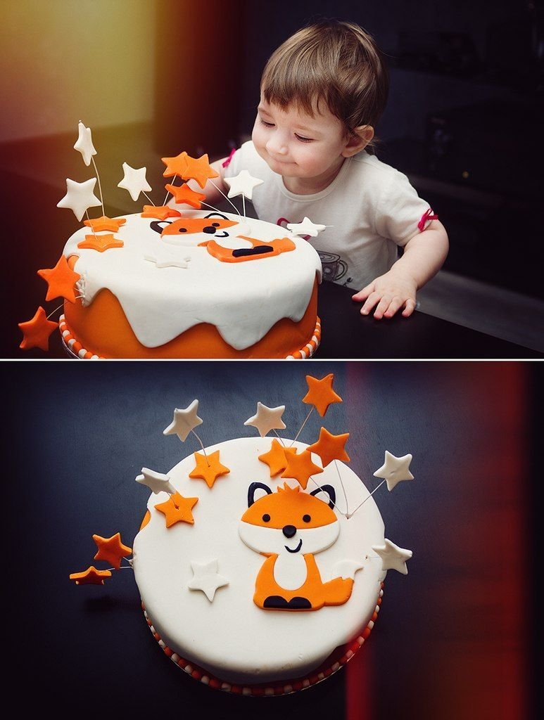 Торт оранжевый детский