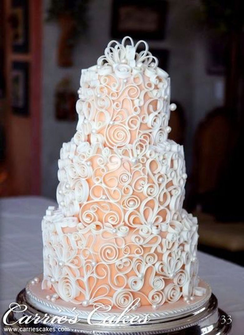 Свадебный торт с ажуром