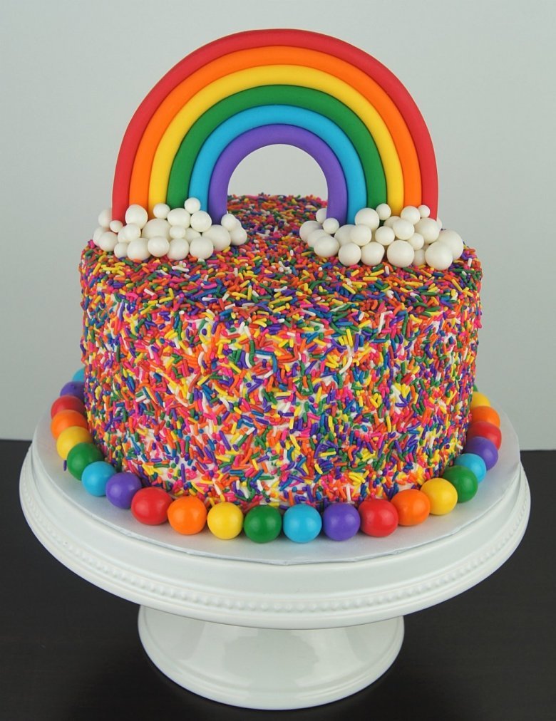 Детский тортик с цветными коржами