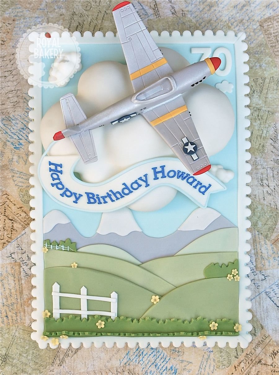 Торт с рисунком самолета