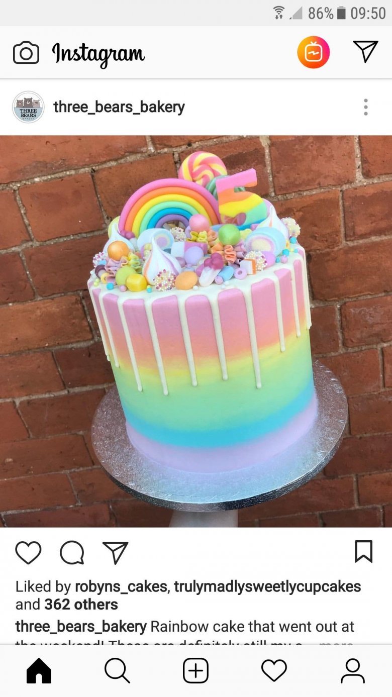 Торт с радугой для девочки