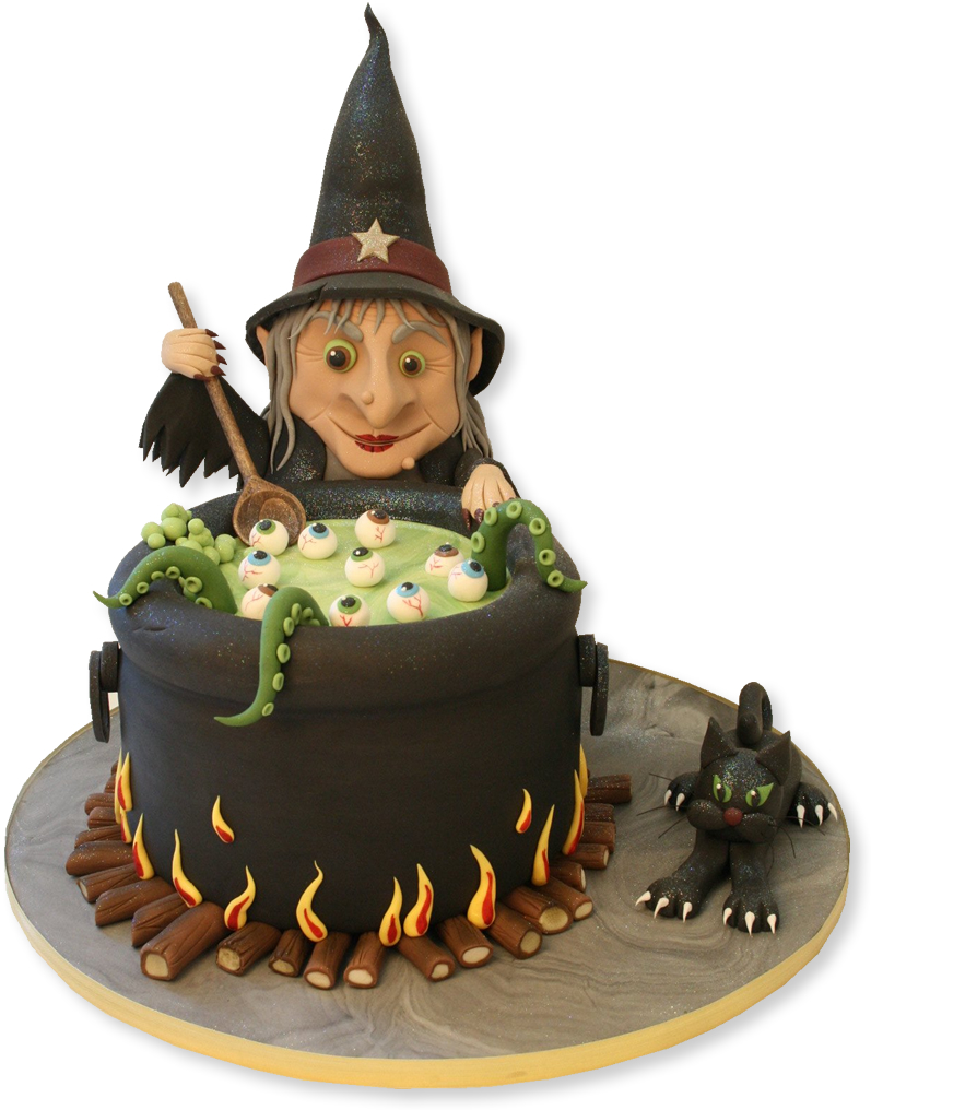 Торт с ведьмой на день рождения