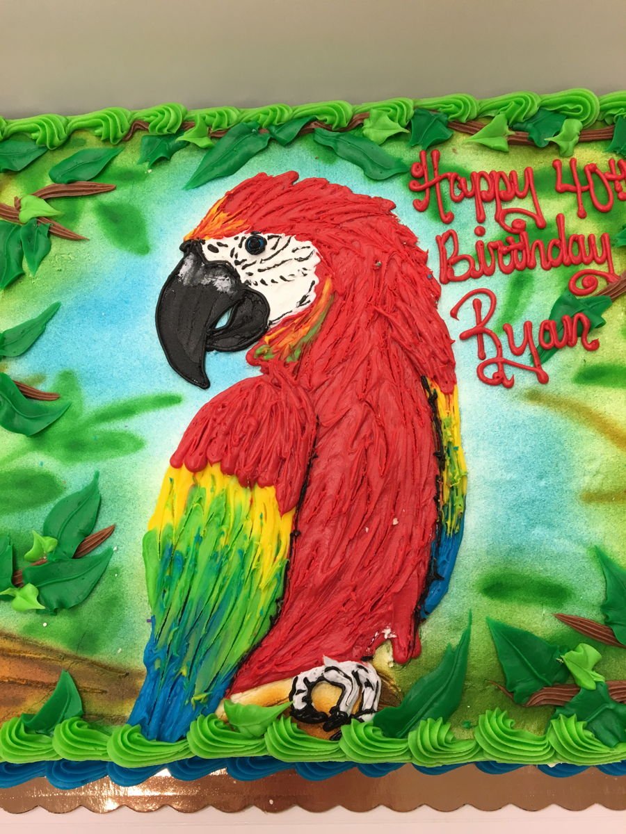 Торт с попугайчиками
