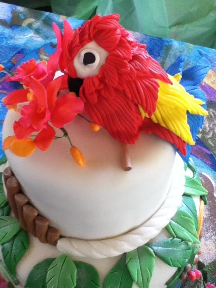 Украшение на торт попугаи