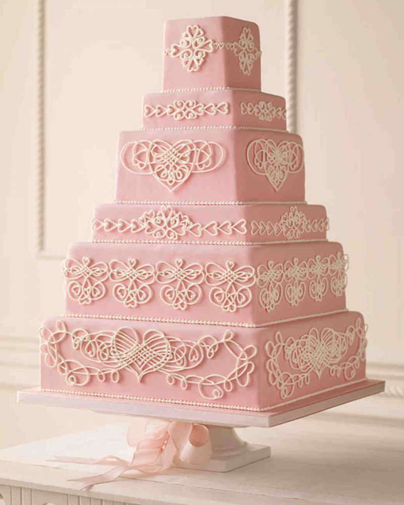 Красивые торты розово белые