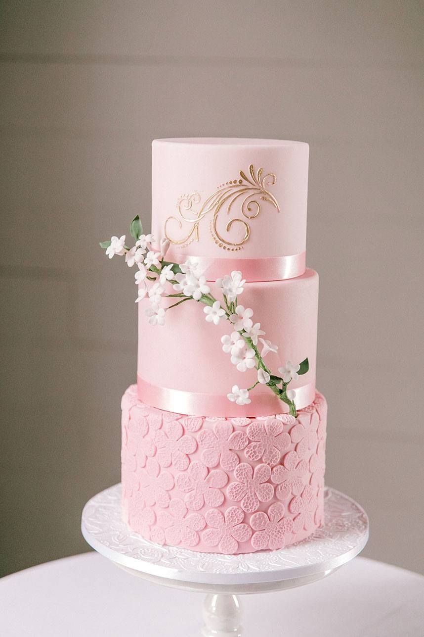 Свадебный торт розовая Жемчужина
