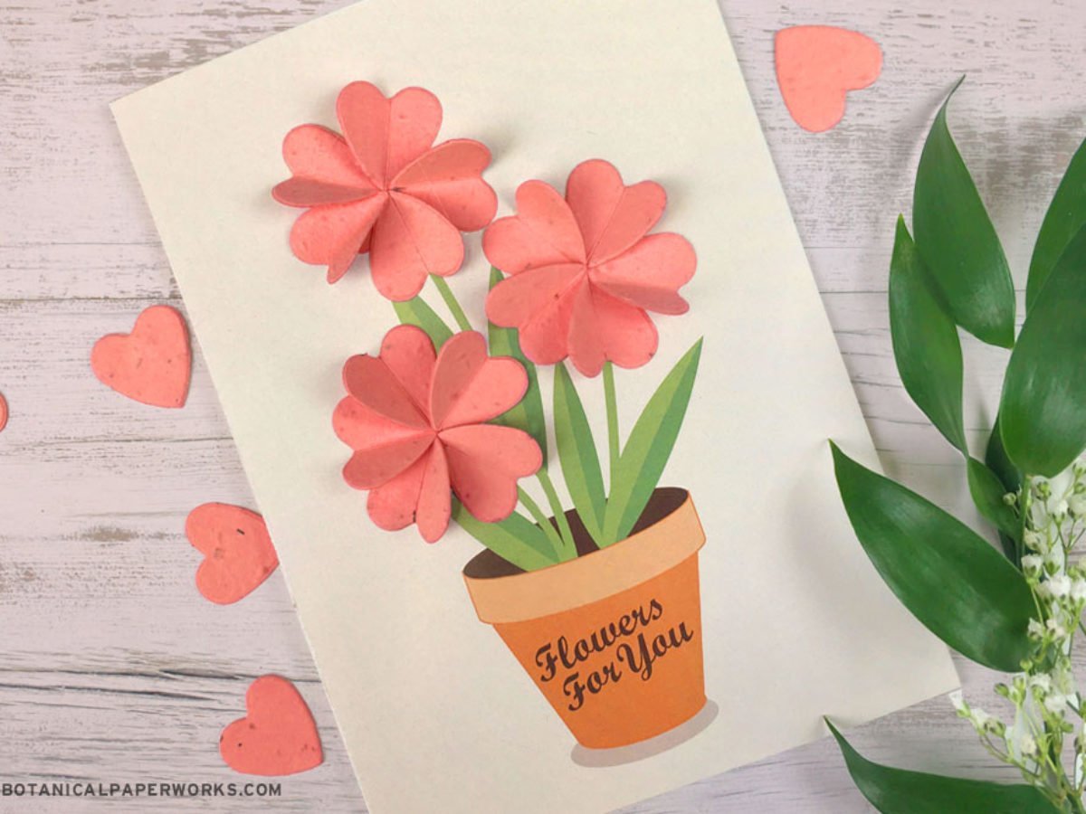 Объемная 3Д открытка коробочка «Розовые цветы»