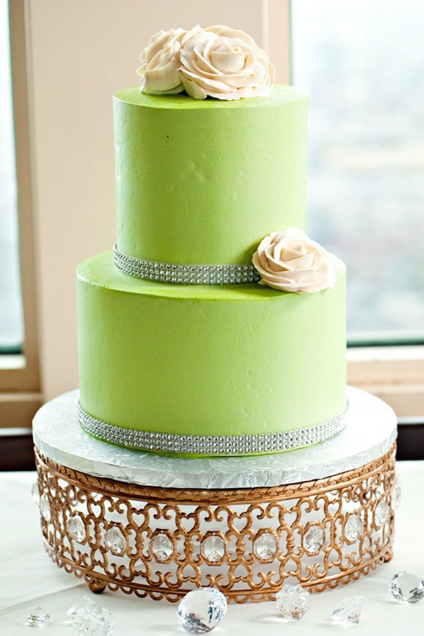 Нежно зеленый торт