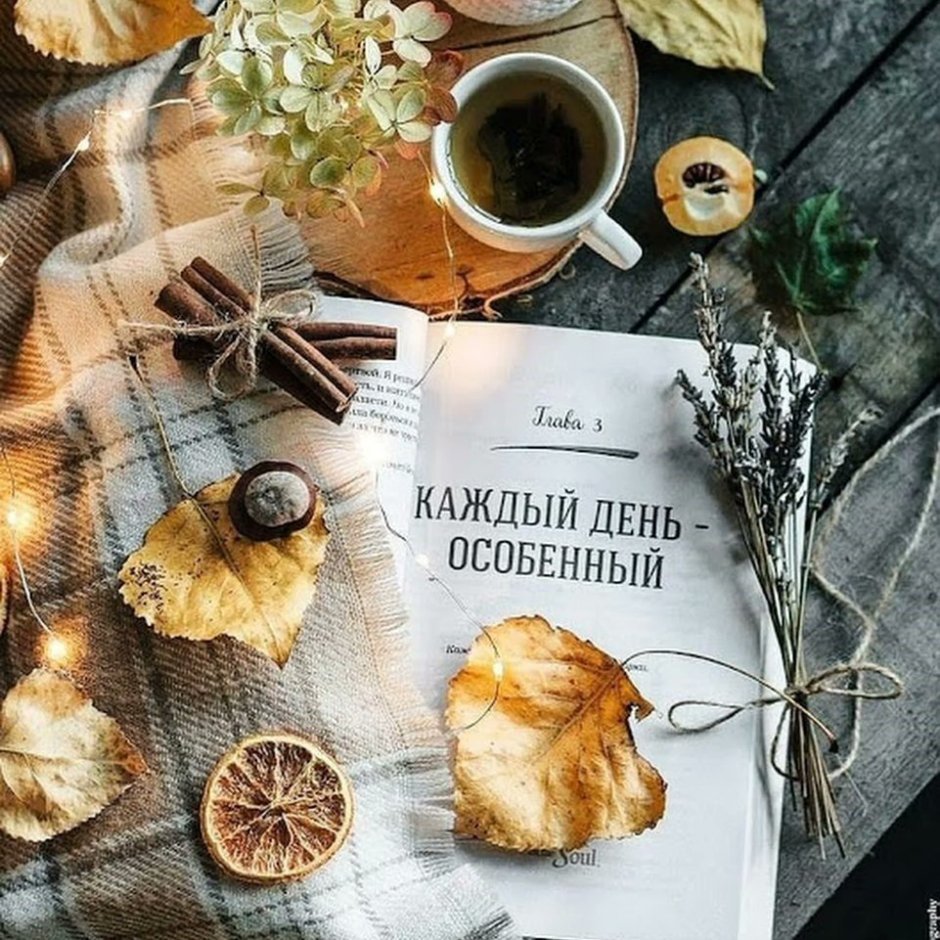 Открытка с добрым утром осенняя стильная