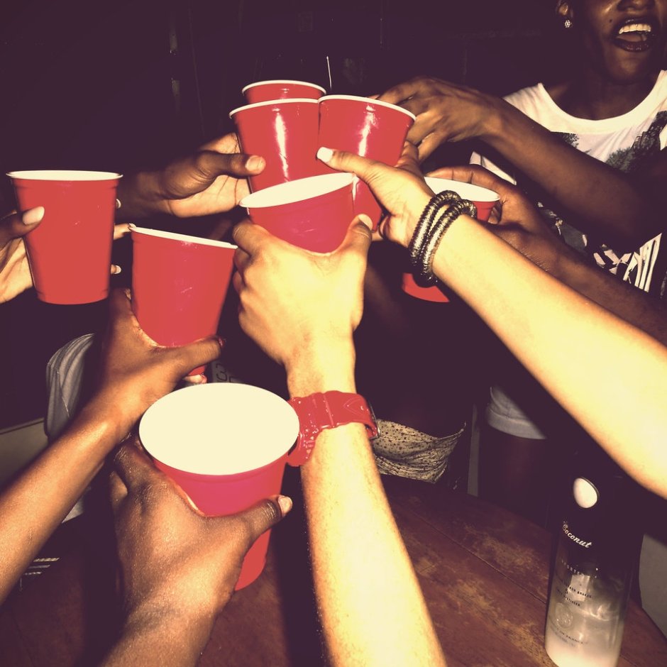 Набор стаканов 10шт 500мл "American Red Cups" пластик., PP 1/100