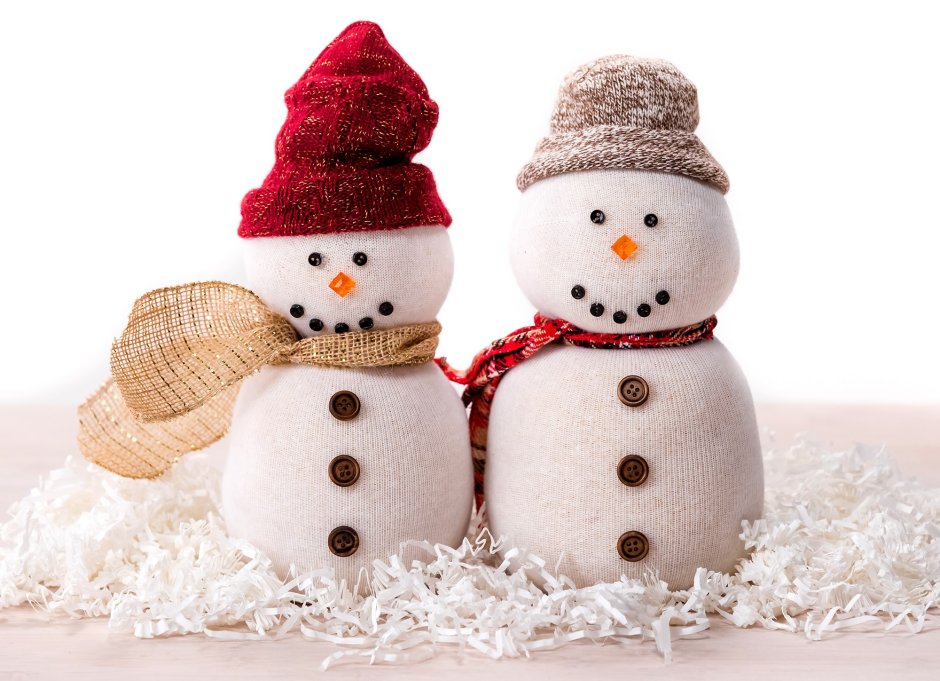 Снеговики для декора подарков