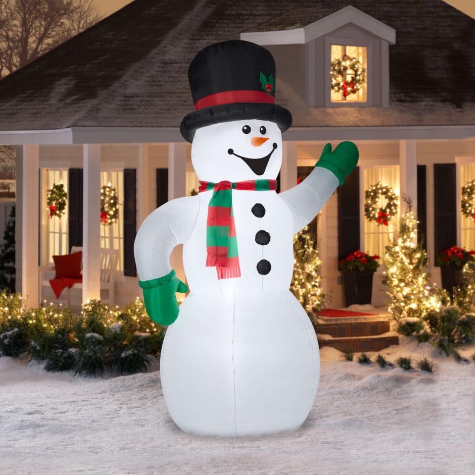 Снеговик с подсветкой большой